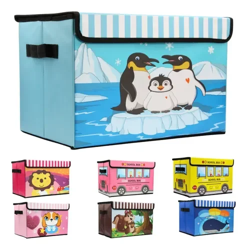 Caja organizadora de juguetes de pingüinos