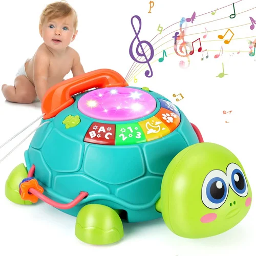 Tortuga musical con luces para gatear