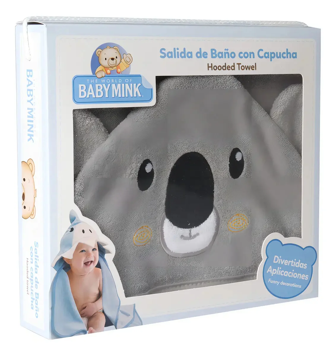 Baby Mink toalla de baño con capucha de koala