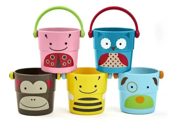 Skip Hop cubetas de animalitos para apilar en la tina