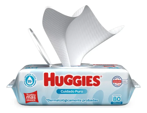 Huggies Cuidado Puro toallitas húmedas, 8 paquetes de 80