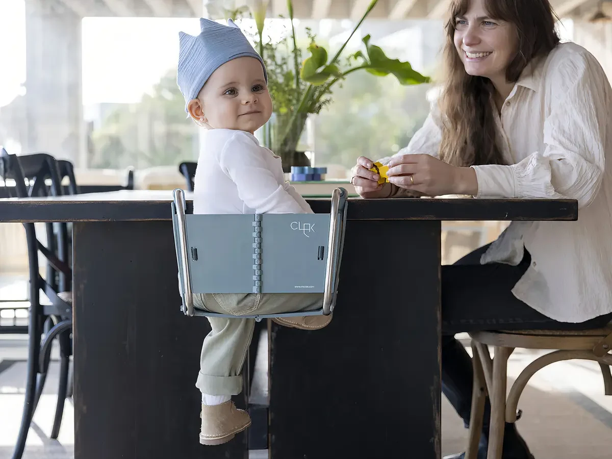 Clak silla para comer que se engancha a la mesa, salvia