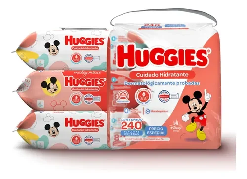 Toallitas Huggies Natural Care · 3 paquetes de 80