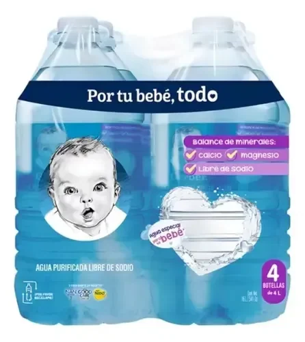 Agua purificada Gerber · 4 garrafones de 4 L