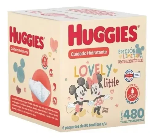 Toallitas Huggies Cuidado Hidratante · 6 paquetes