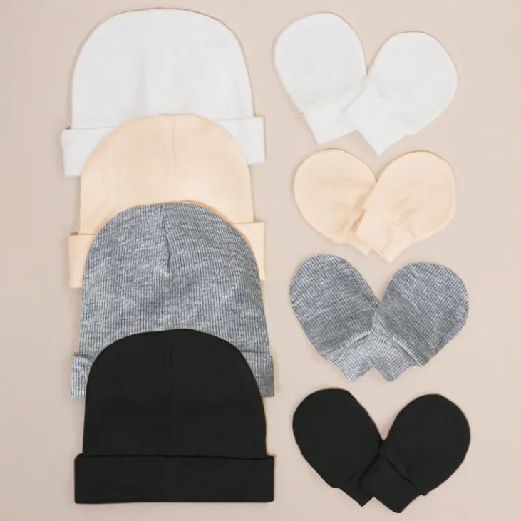 Set 12 piezas recién nacido: gorritos + guantes (0-3 m)