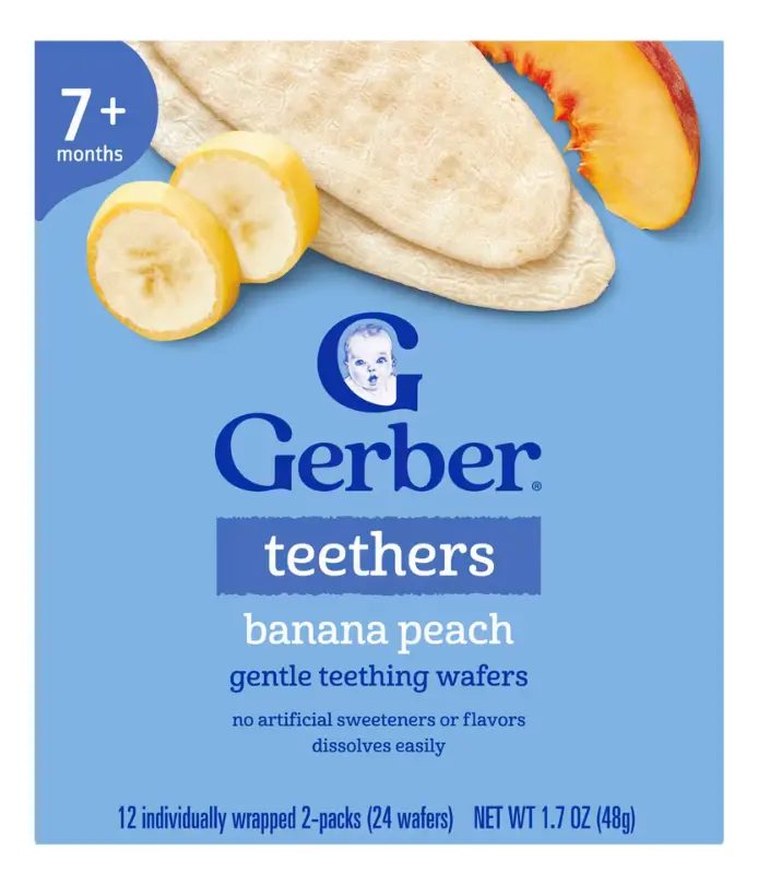 Gerber obleas de dentición plátano y durazno