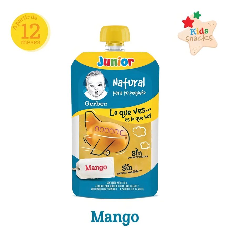 Papilla Gerber Junior etapa 4 mango · pouch 110 g