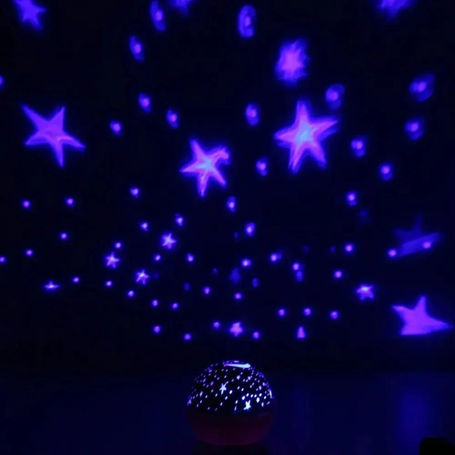 Lámpara proyectora giratoria de estrellas y luna