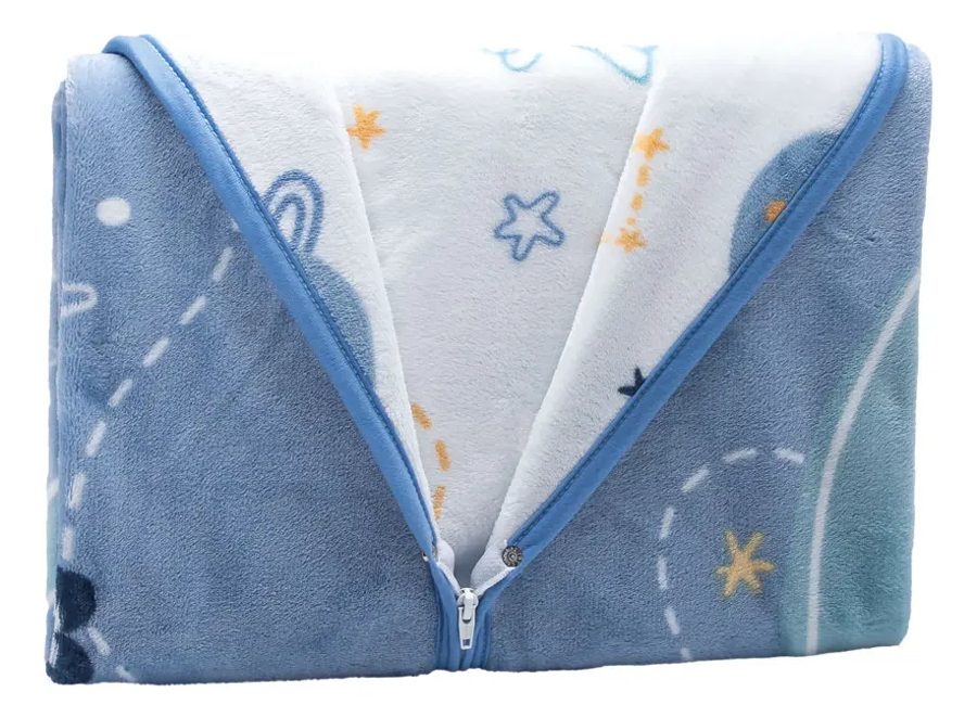 Baby Mink · cobertor, saco de dormir y abrigo 3 en 1 (azul galaxy)