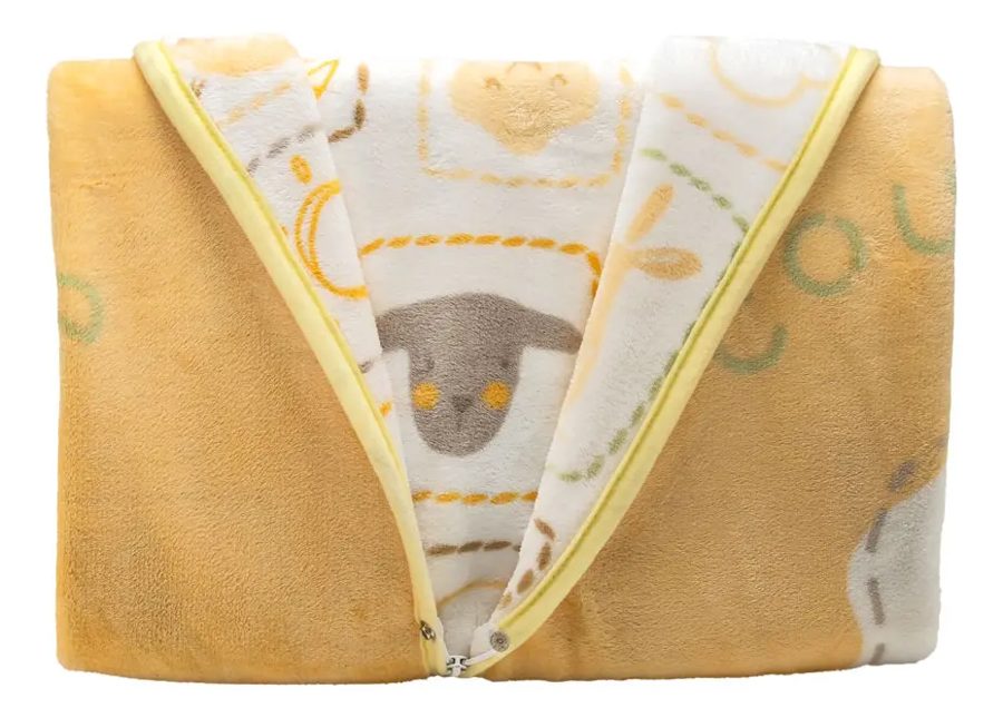 Baby Mink · cobertor, saco de dormir y abrigo 3 en 1 (amarillo ovejita)