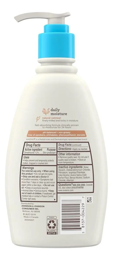 Aveeno Baby loción corporal sin fragancia (piel sensible)