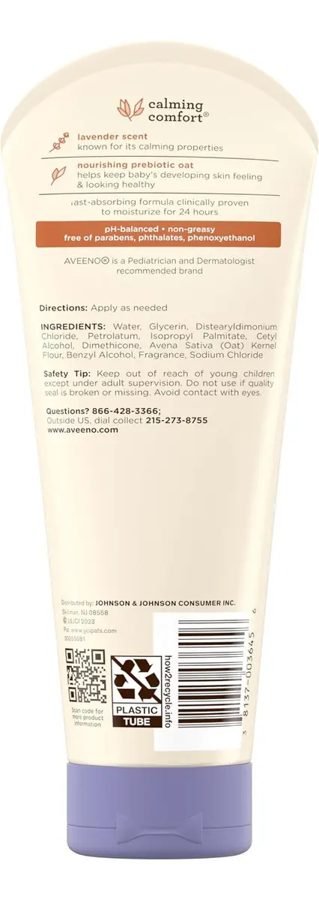 Aveeno Baby crema calmante con lavanda, piel sensible · 227 g