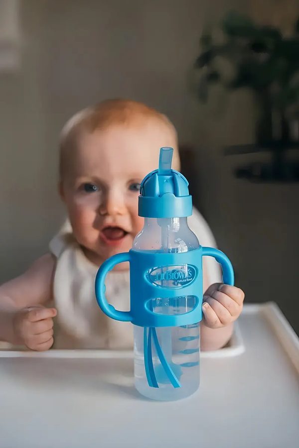 Vaso entrenador Dr Brown's con popote de silicón · 250 ml (6 m+)