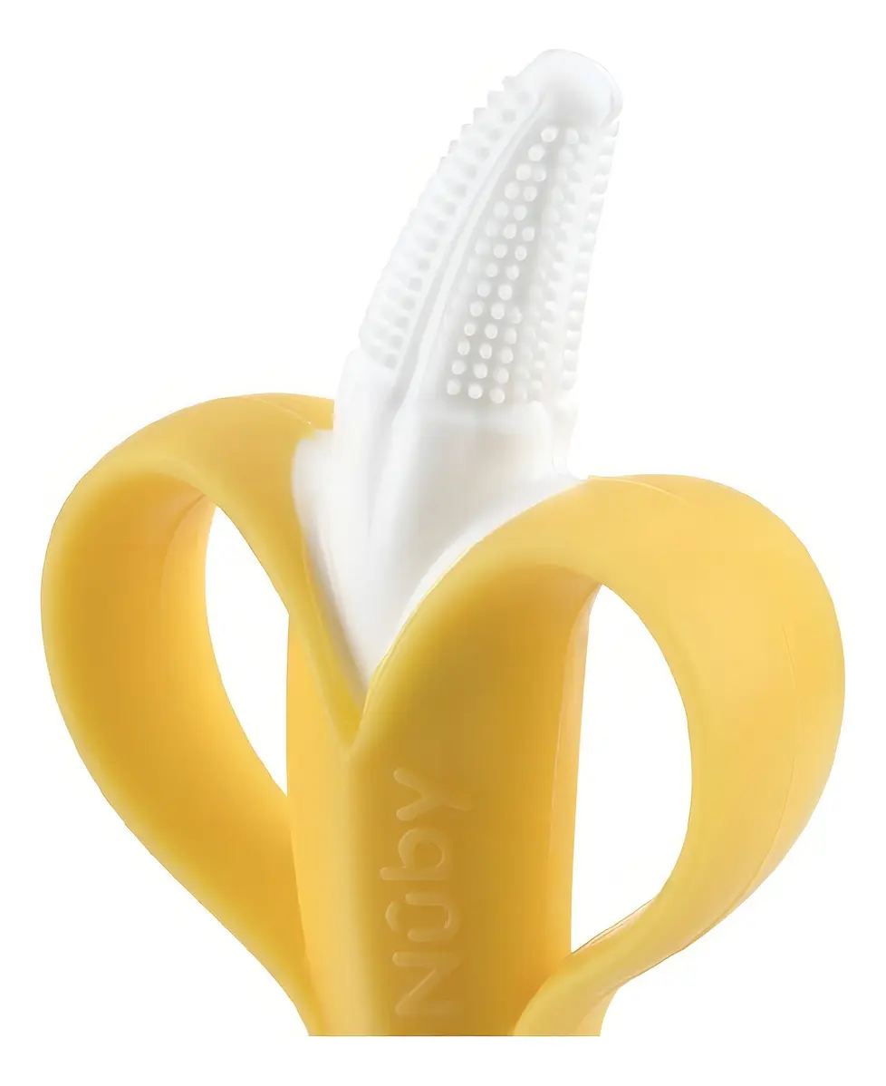Nuby NanaNubs mordedera con cepillo masajeador en forma de plátano