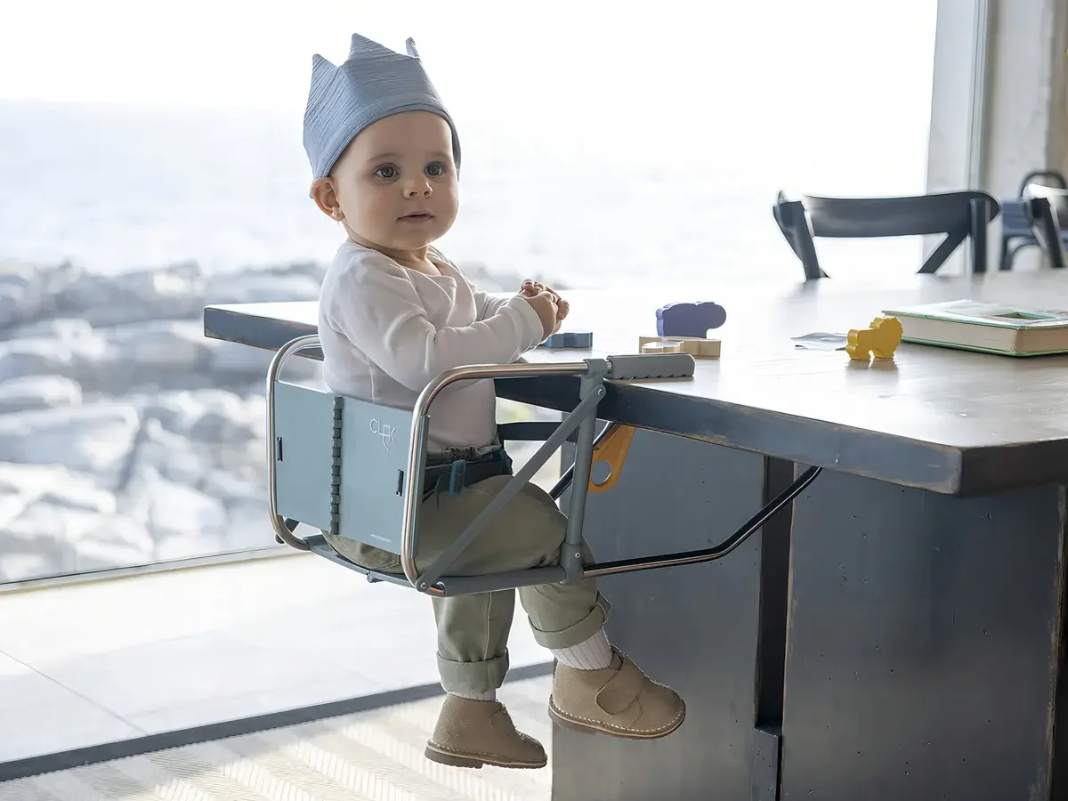 Clak silla para comer que se engancha a la mesa, salvia