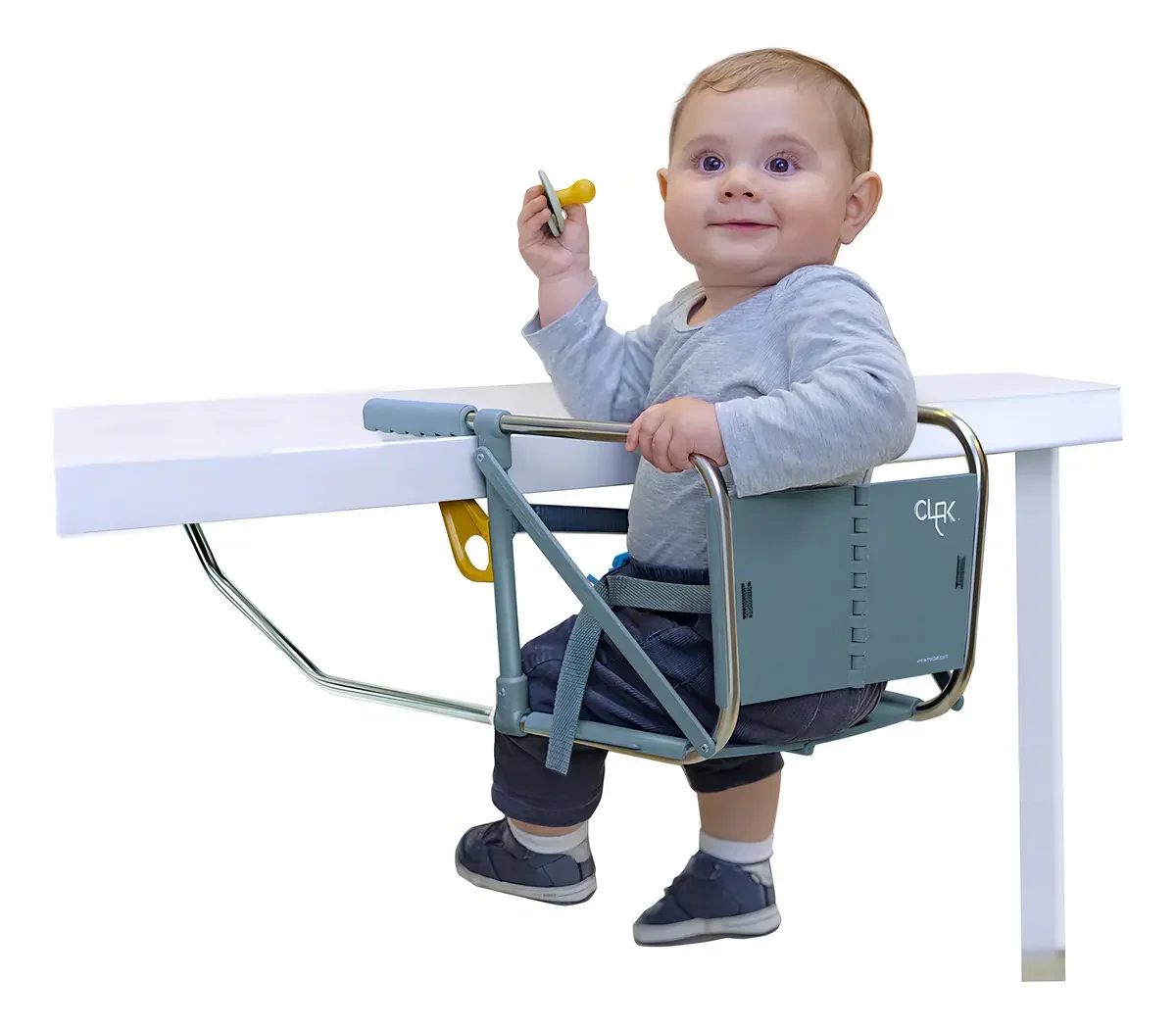Clak silla para comer que se engancha a la mesa, salvia