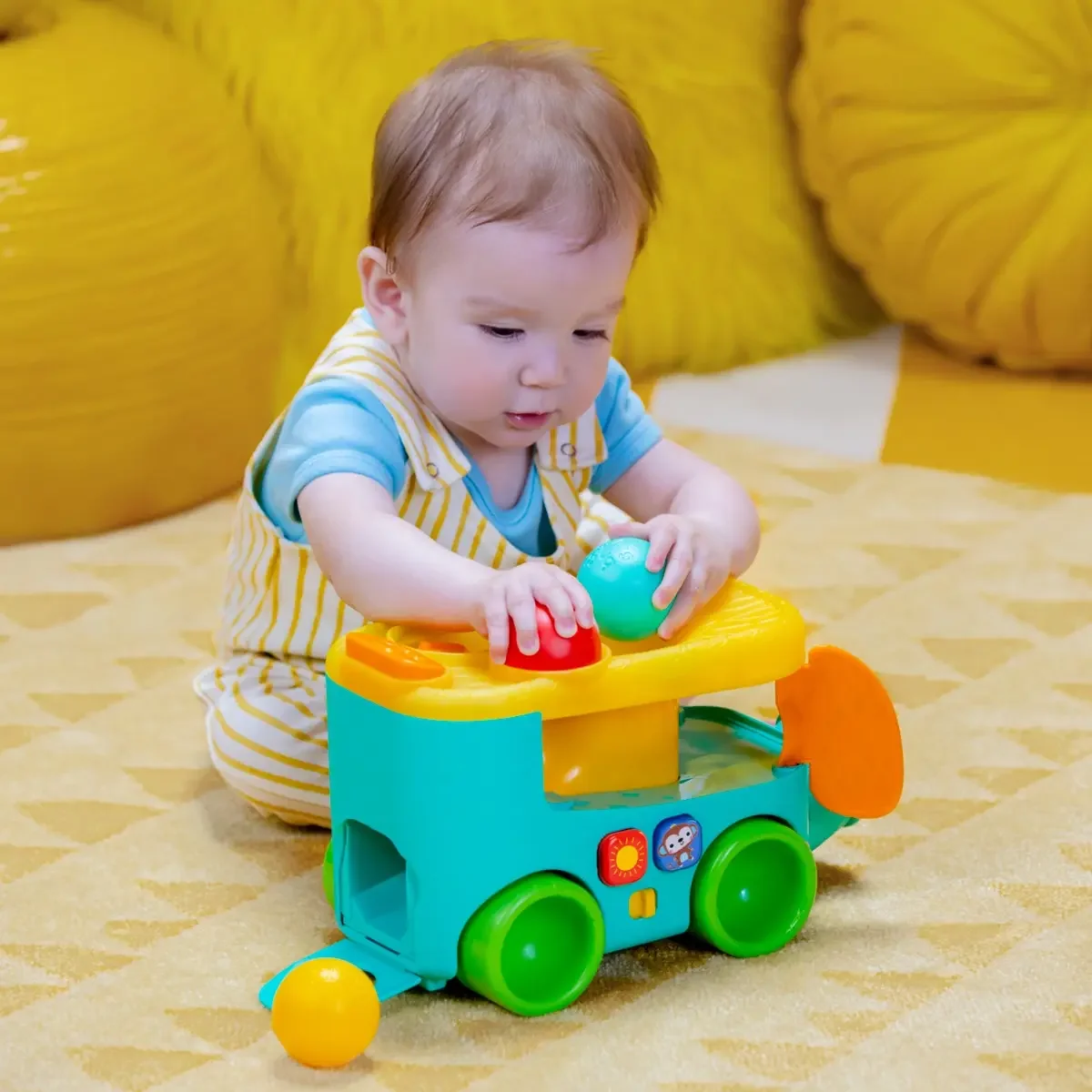 Bright Starts autobús safari de pelotas, desde 6 meses
