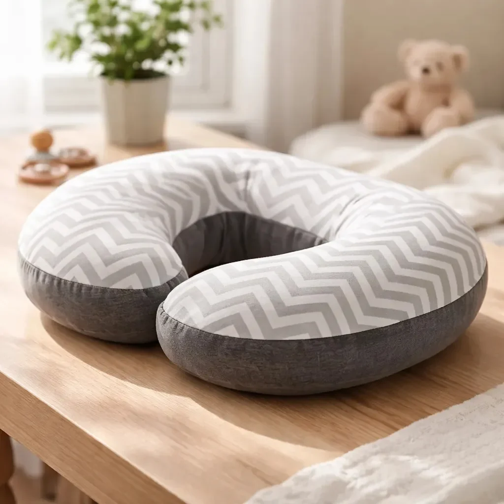 Changuitos almohada de lactancia, zigzag gris