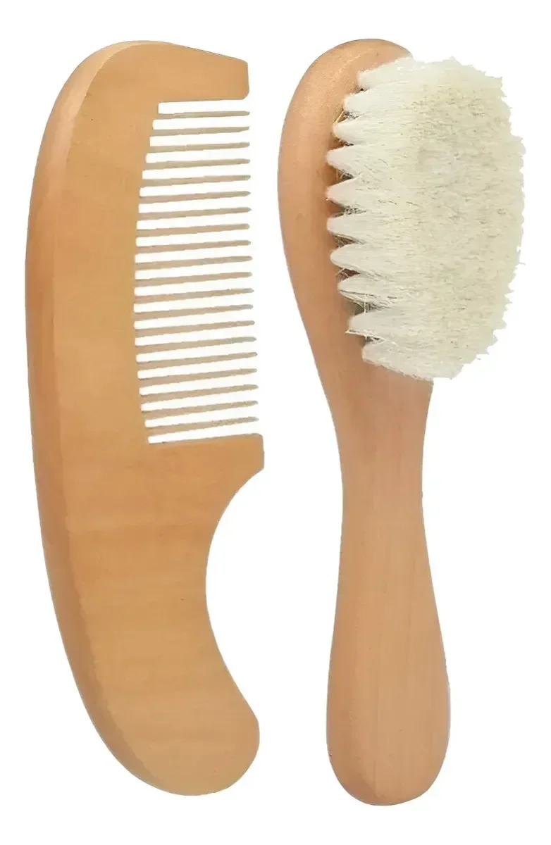 Lrniubi peine y cepillo de madera con cerdas naturales