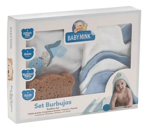 Baby Mink · kit burbujas de baño (toalla y accesorios)