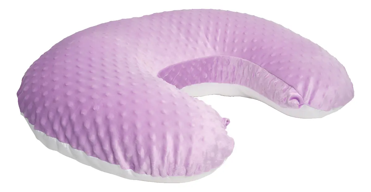 Memory Foam almohada de lactancia grande, lila con puntitos