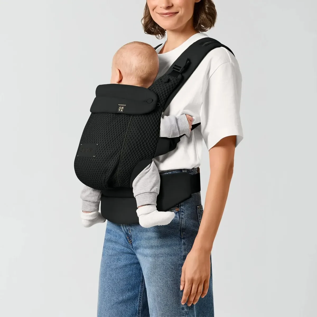 Cybex Amya portabebé ergonómico de malla, negro