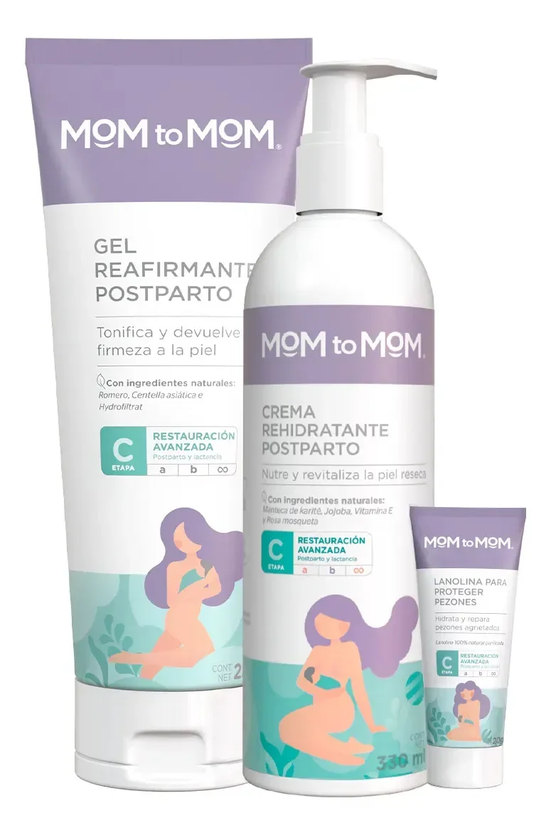 Mom to Mom kit postparto para la piel: gel, crema y lanolina