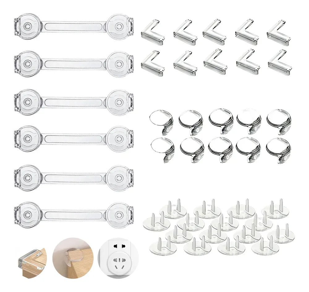 Kit de protección infantil para el hogar (cerraduras + esquineros + tapa-contactos)