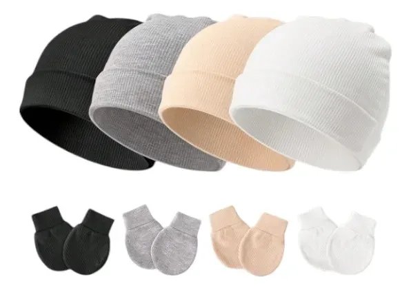Set 12 piezas recién nacido: gorritos + guantes (0-3 m)