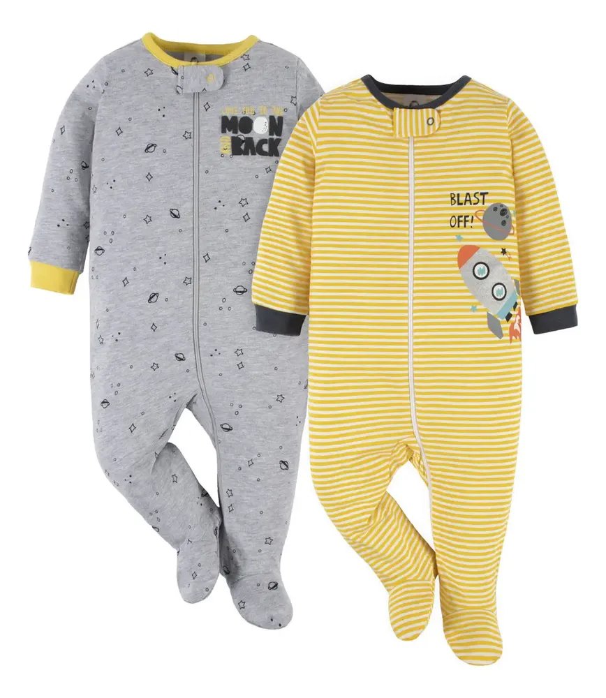 Mameluco Gerber pack 2 · algodón para dormir (0-3 m)