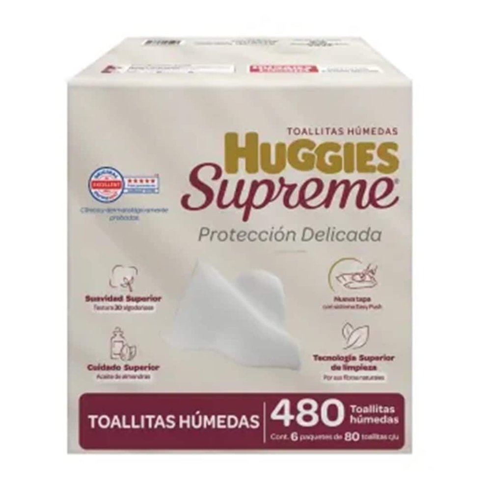 Toallitas húmedas Huggies Supreme (480 piezas)