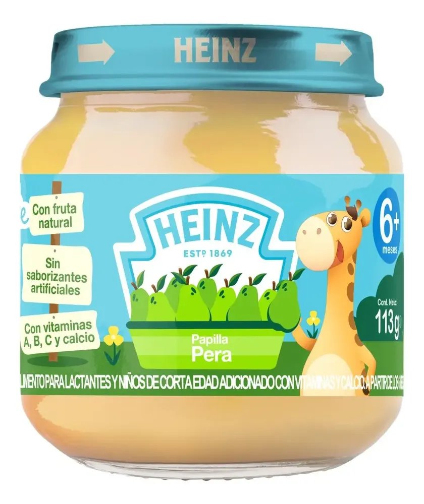 Papilla Heinz pera · frasco de vidrio 113 g