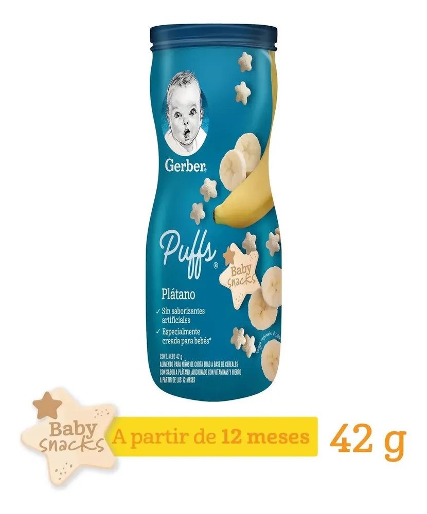 Gerber Puffs plátano · bote 42 g