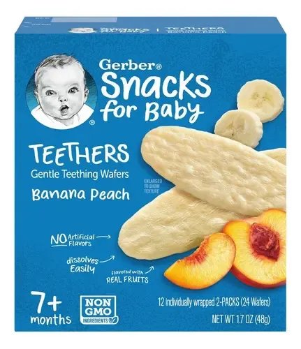 Gerber obleas de dentición plátano y durazno