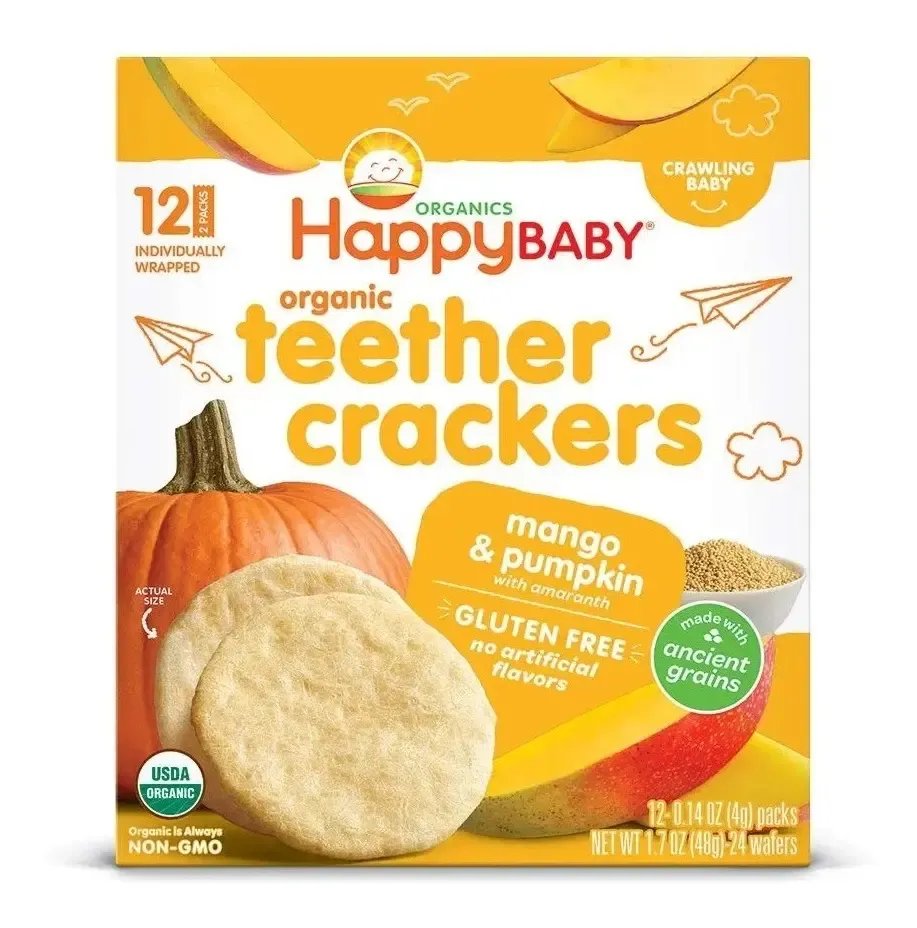Happy Baby galletas de dentición mango y calabaza
