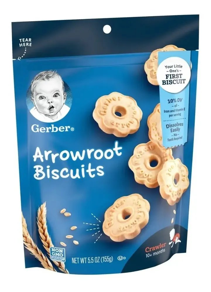 Gerber Mi Primera Galleta arrowroot · 155 g (fácil disolución)