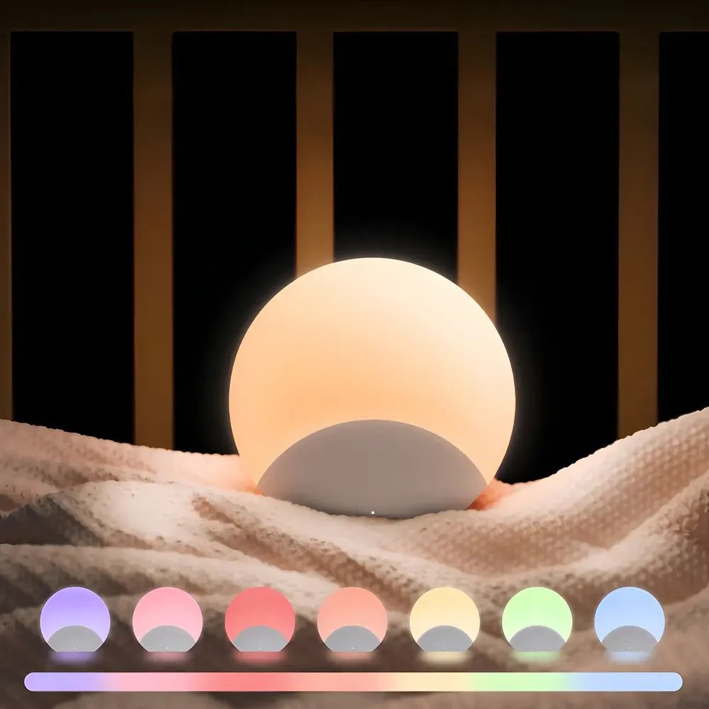 Luz nocturna de silicona 7 colores con temporizador