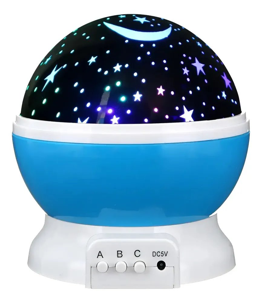 Lámpara proyectora giratoria de estrellas y luna
