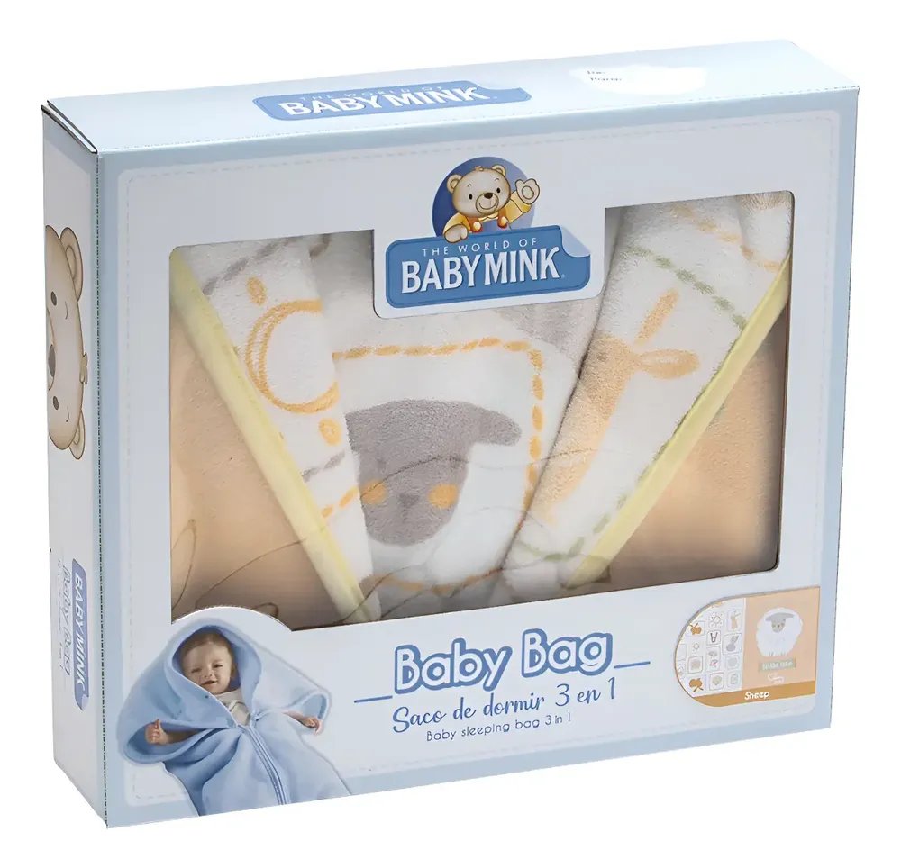 Baby Mink · cobertor, saco de dormir y abrigo 3 en 1 (amarillo ovejita)