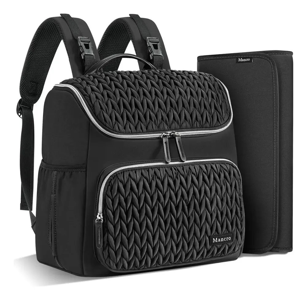 Pañalera mochila Mancro 25 L con cambiador y bolsa térmica