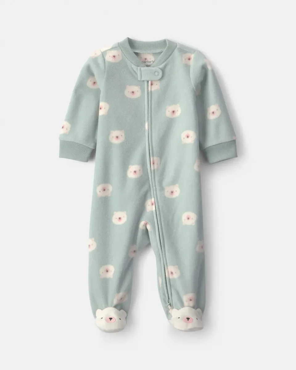 Carter's mameluco de tela polar con osos y cierre, 3 meses